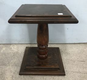Small Vintage Square Top Pedestal Stand