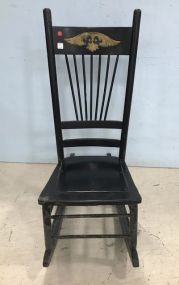 Black Painted High Back Rocker