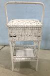 White Wicker Stand