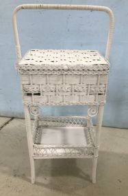 White Wicker Stand