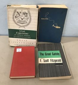 The Great Gatsby, Moby Dick, Great Expectations Charles Dickens, and Hard Times