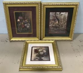 Three Gold Gilt Frame Prints