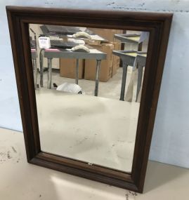 Small Beveled Wood Framed Mirror