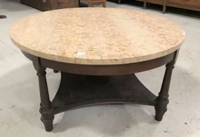 Round Italian Marble Top Coffee Table