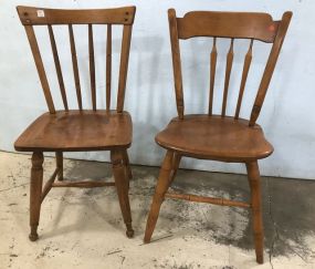 Two Primitive Style Side Chairs