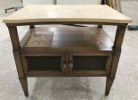 French Provincial Marble Top End Table