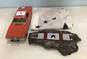 General Lee Model Car, Stennis Flag, and Tree Bark