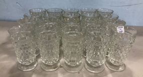 20 White Hall Cube Pattern Water Glasses
