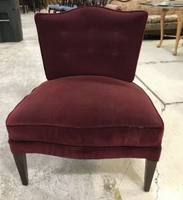 French Provincial Red Upholstery Side Chair