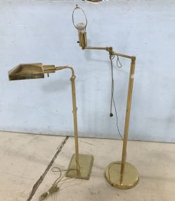Two Vintage Brass Floor Lamps