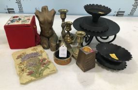 Group of Candle Holders and Decor