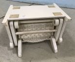 White Wicker Ottoman