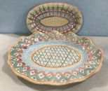 Mackenzie Childs Victoria and Richard Hand Painted Pottery Platters
