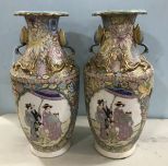 Pair of Chinese Porcelain Palace Urns