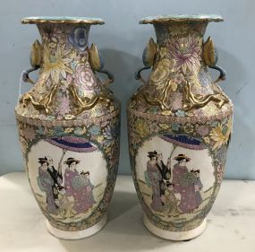 Pair of Chinese Porcelain Palace Urns