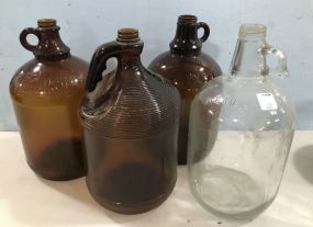 Four Vintage One Gallon Glass Jugs