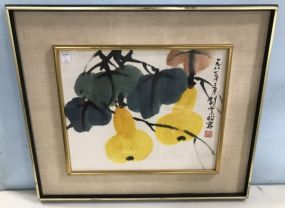 Yeh Jau Liu Chinese Brush Painting of Pear Tree