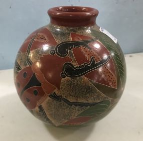 Nicaragua Hand Made Pottery Vase by Jose Reyes Martinez