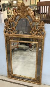 Antique Reproduction Gold Gilt French Wall Mirror