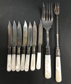 Seven Sterling Banded Mop Fruit Knives