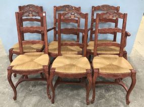Six Vintage Country French Dining Chairs