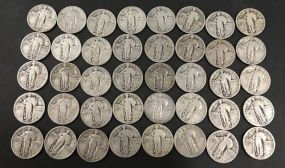 Forty Silver Standing Quarters