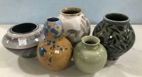 Five Mississippi Craftsman's Guild Hand Decorative Pottery