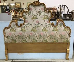 Large Gold Gilt French Upholstered Head Board