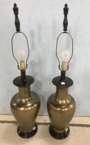 Pair of Decorative Brass Urn Lamps