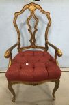 French Louis XVI Style Gold Gilt Arm Chair