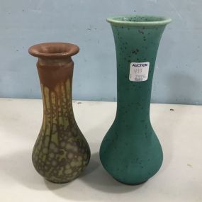 Mississippi Craftsman's Guild Two Hand Made Pottery Vases