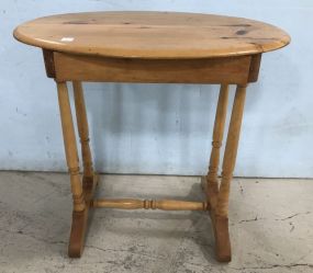 Primitive Style Oval Accent Table