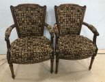 Pair of Louis XVI Antique Reproduction Arm Chairs