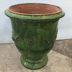 Large Terra Cotta Glazed Outdoor Planter