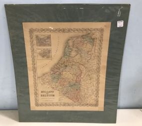 Holland and Belgium No. 10 Vintage Map