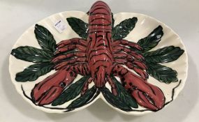 Signed Ceramic Lobster Serving Dish