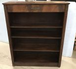 Antique Style Burl Finish Open Front Bookcase