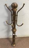 Vintage Brass Coat/Hat Wall Hanging Rack