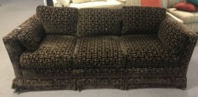 Brown Upholstered Feathered Sofa