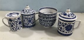 Blue and White Oriental Pottery