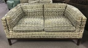 Needle Point Style Upholstered Love Seat