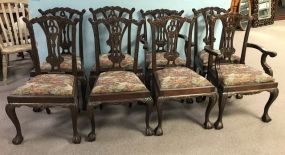 Eight Antique Reproduction Chippendale Ball n Claw Dining Chairs