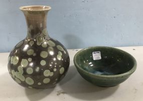 Mississippi Craftsman's Guild Pottery Vase and Bowl