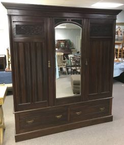 Antique Double Door Mahogany Wardrobe