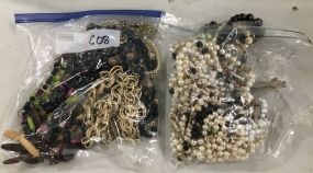 Two Bags of Costume Jewelry Necklaces