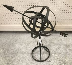 Decorative Metal Globe Arrow Decor