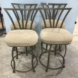 Four Metal Contemporary Silver Bar Stools