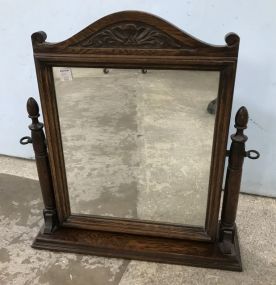 Vintage Oak Dresser Shaving Mirror Stand