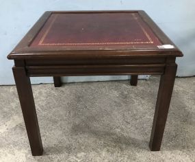 Period Tables Company Reproduction Leather Top Accent Table