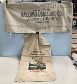 Two Vintage Flour and Seed Sacks